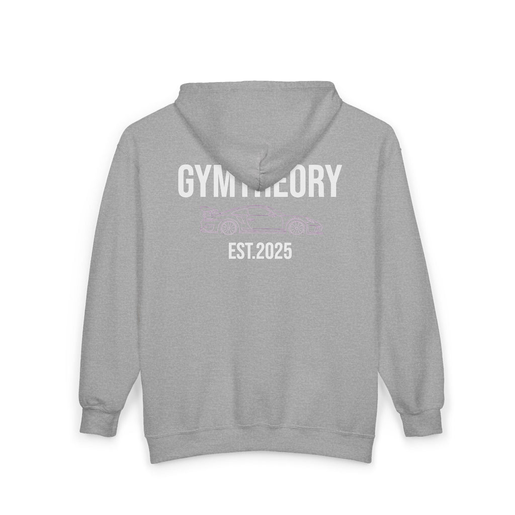 Gymtheory Zip Hoodie — Car Graphic Full-Zip Hoodie (EST. 2025)