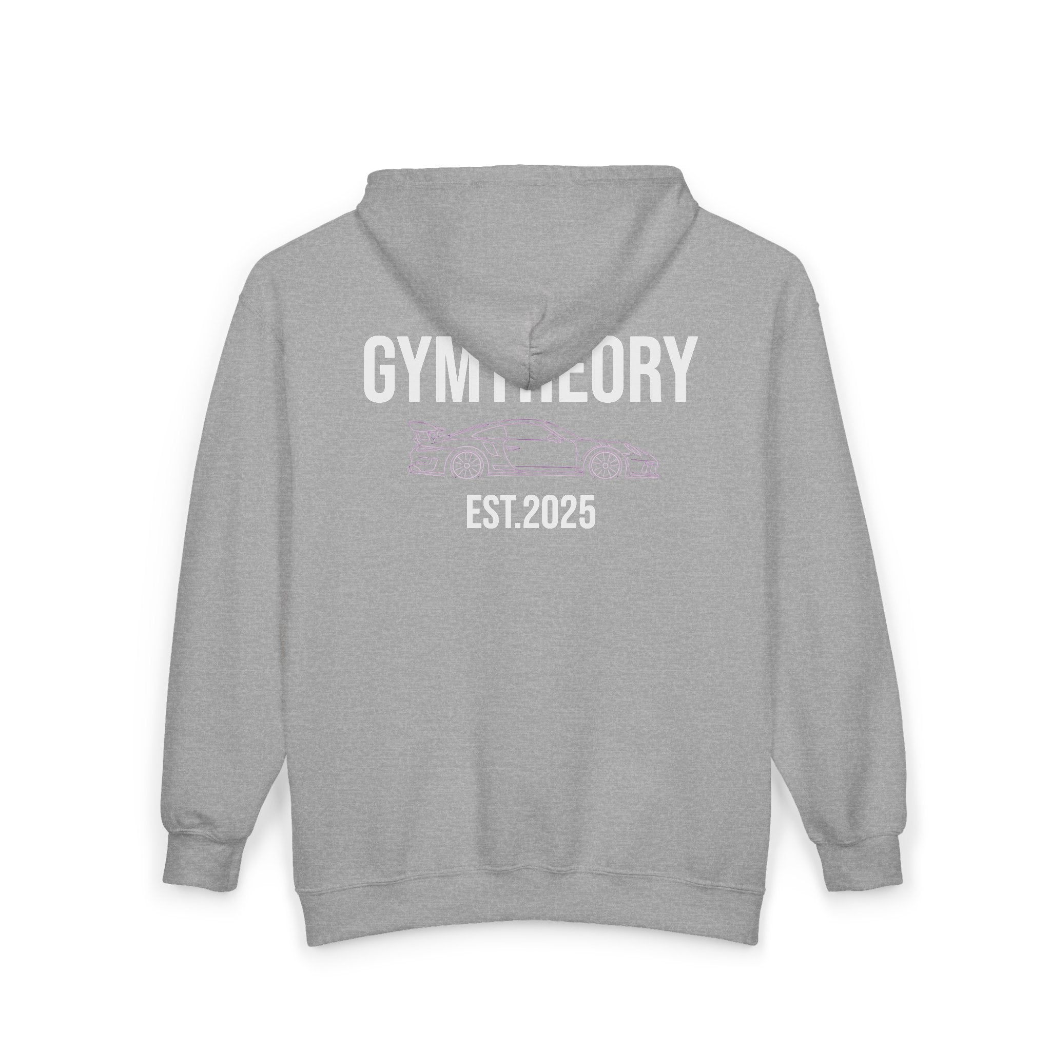Gymtheory Zip Hoodie — Car Graphic Full-Zip Hoodie (EST. 2025)