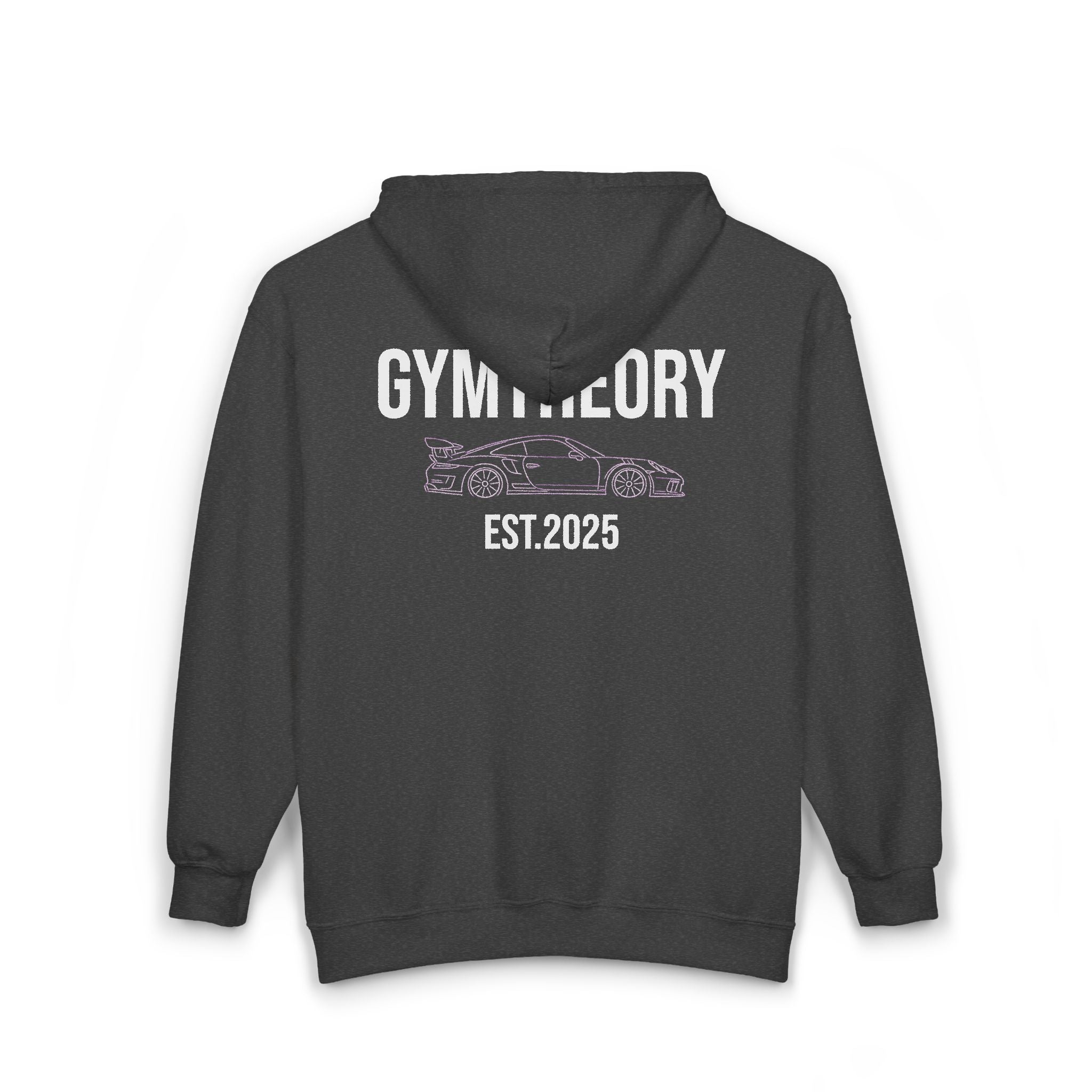 Gymtheory Zip Hoodie — Car Graphic Full-Zip Hoodie (EST. 2025)