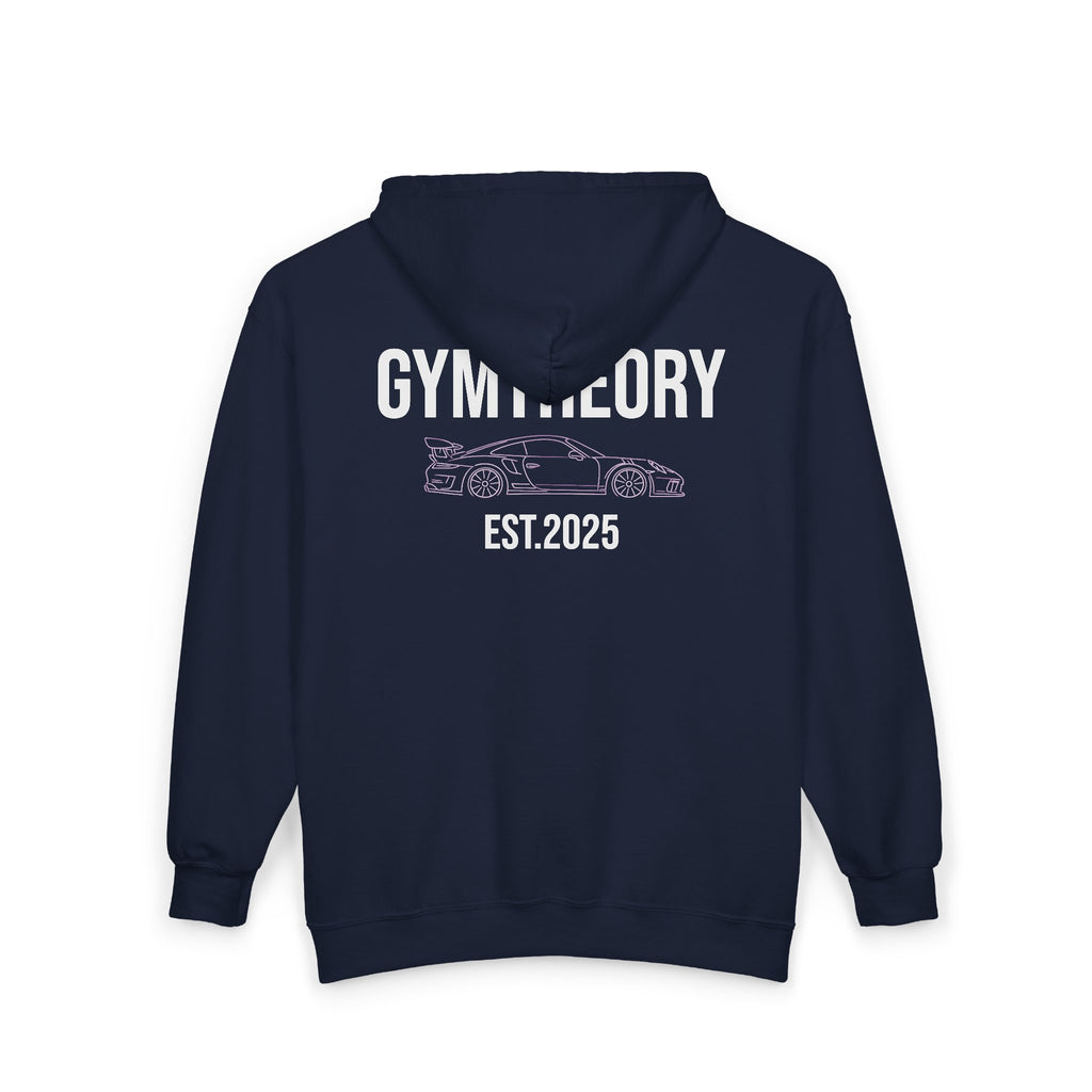 Gymtheory Zip Hoodie — Car Graphic Full-Zip Hoodie (EST. 2025)