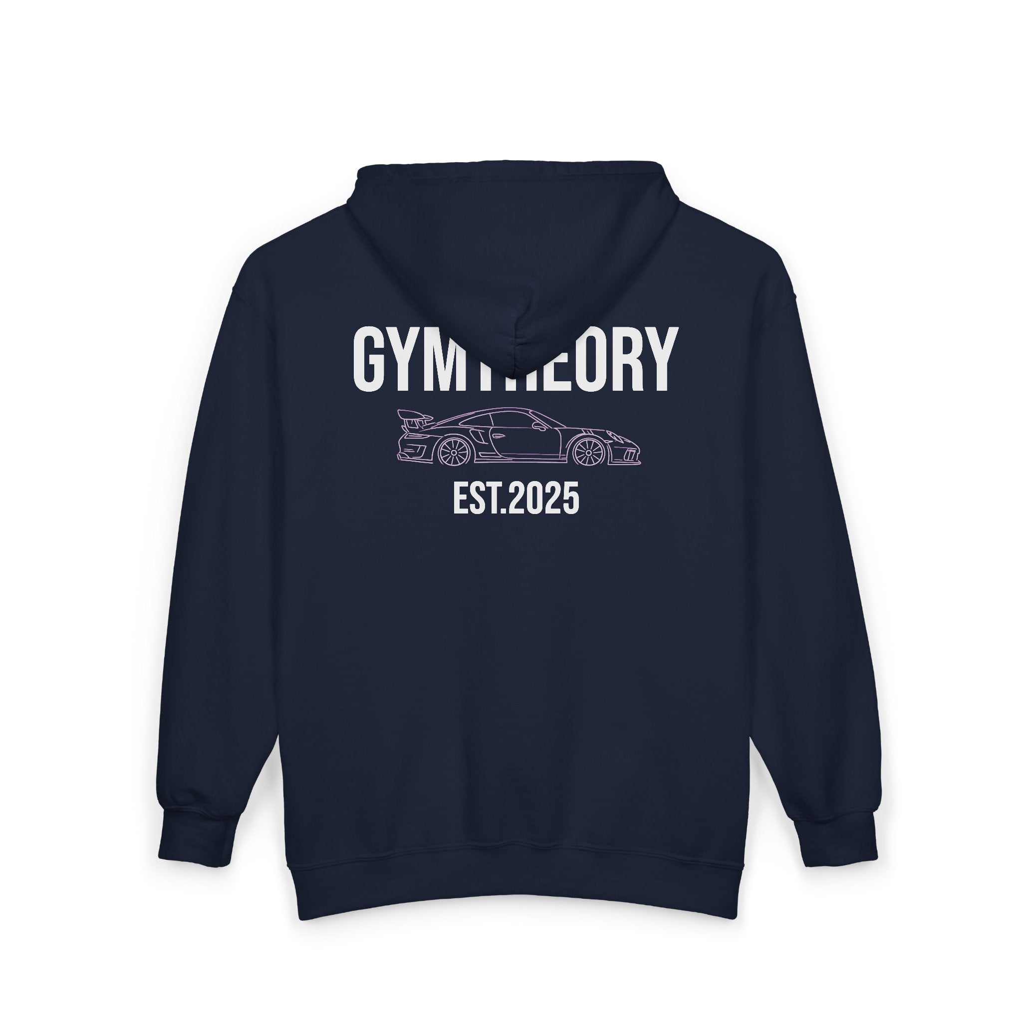 Gymtheory Zip Hoodie — Car Graphic Full-Zip Hoodie (EST. 2025)