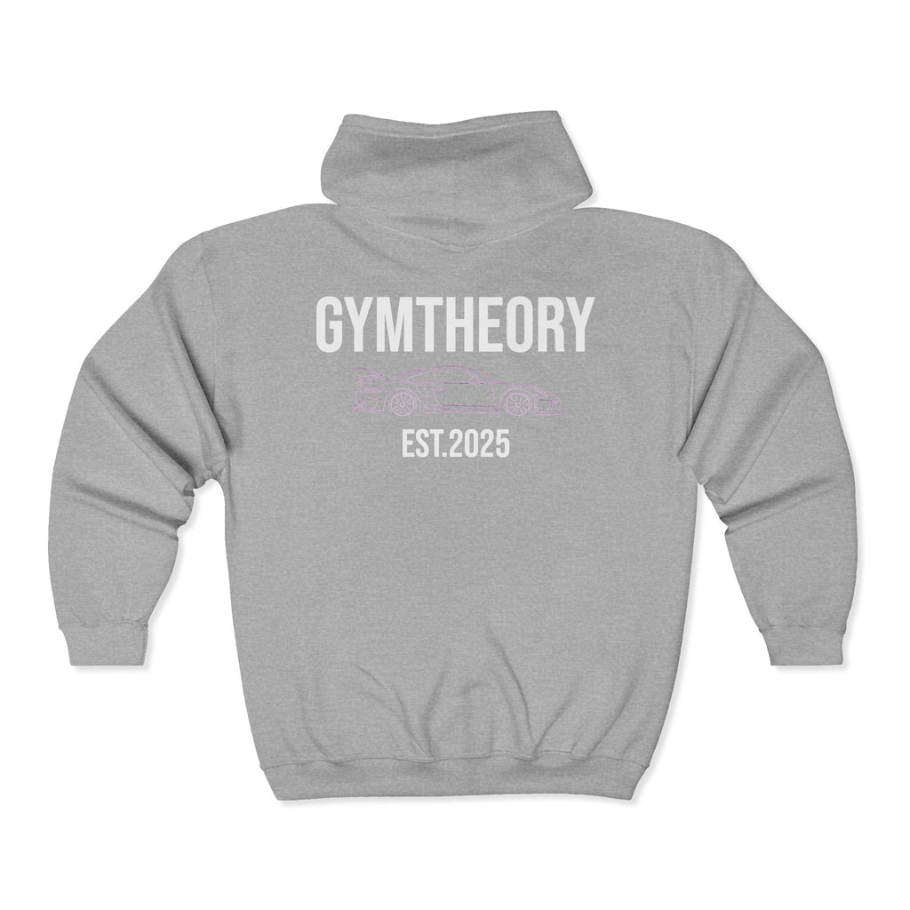 Gymtheory Zip Hoodie — Car Graphic Full-Zip Hoodie (EST. 2025)