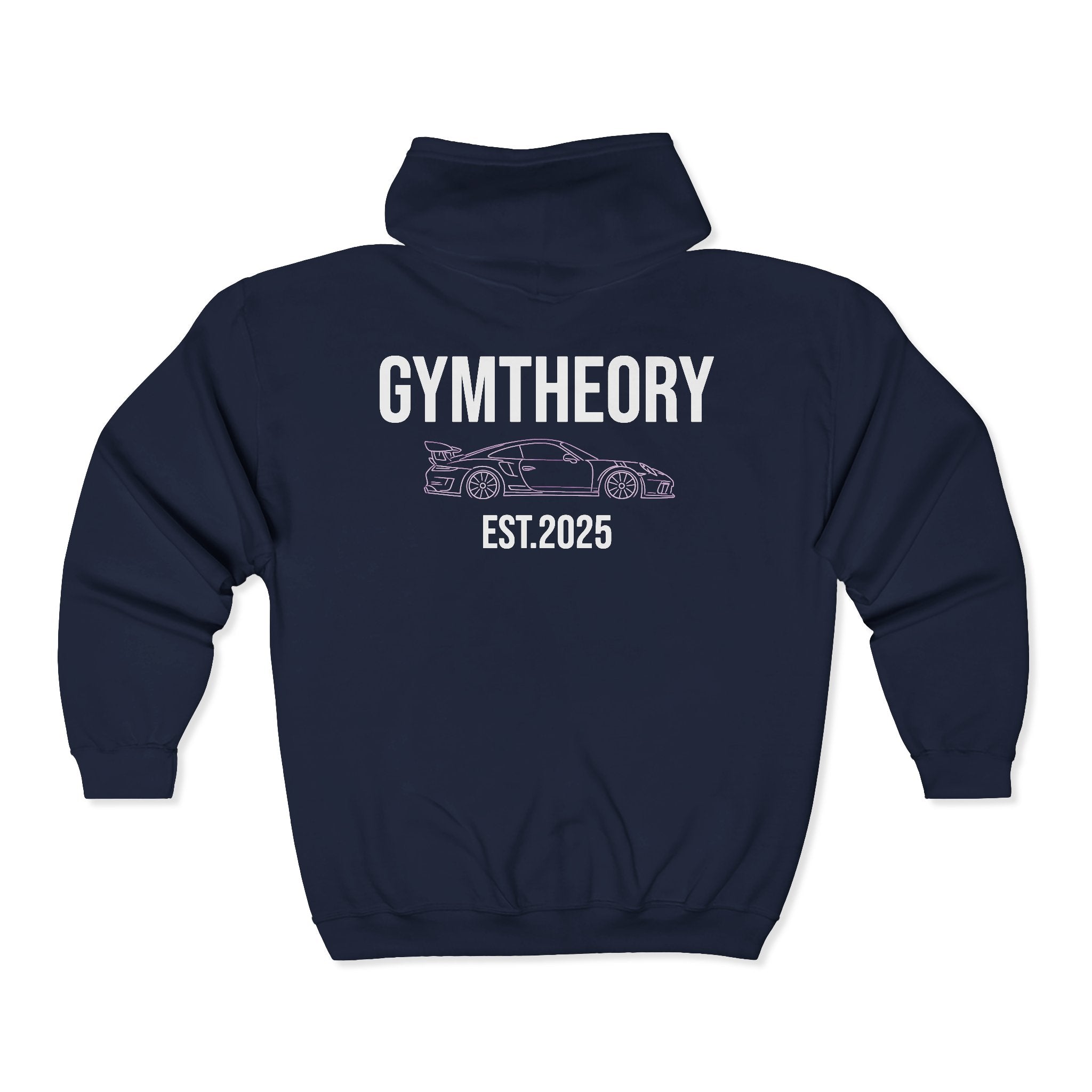 Gymtheory Zip Hoodie — Car Graphic Full-Zip Hoodie (EST. 2025)